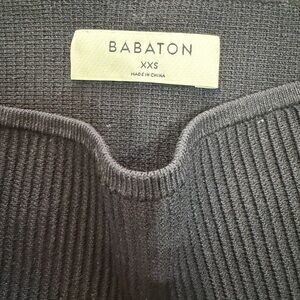 Babaton Charcoal Ribbed Knit Top